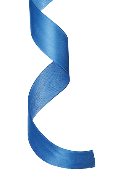 dark blue satin ribbon isolated on white background