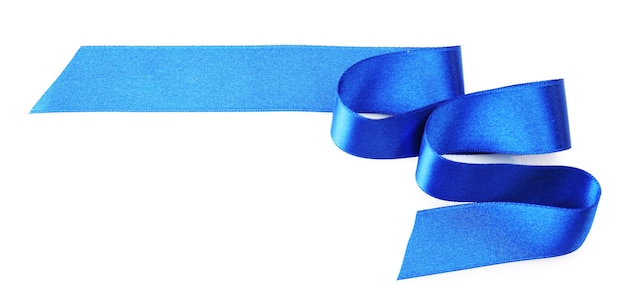 dark blue satin ribbon isolated on white