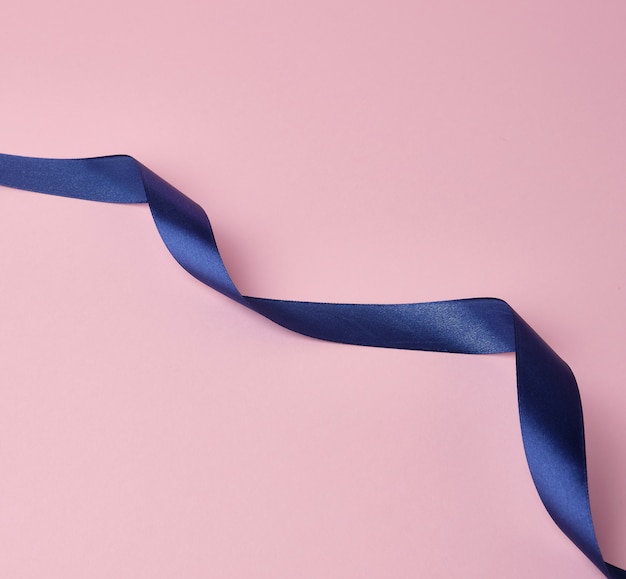 Dark blue silk ribbon twisted into loops