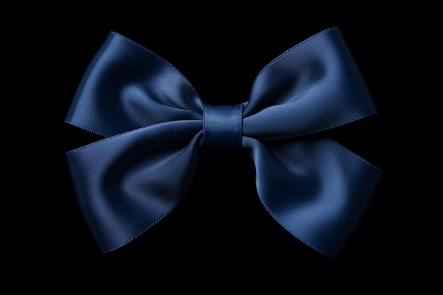 Dark blue silk ribbon with bow