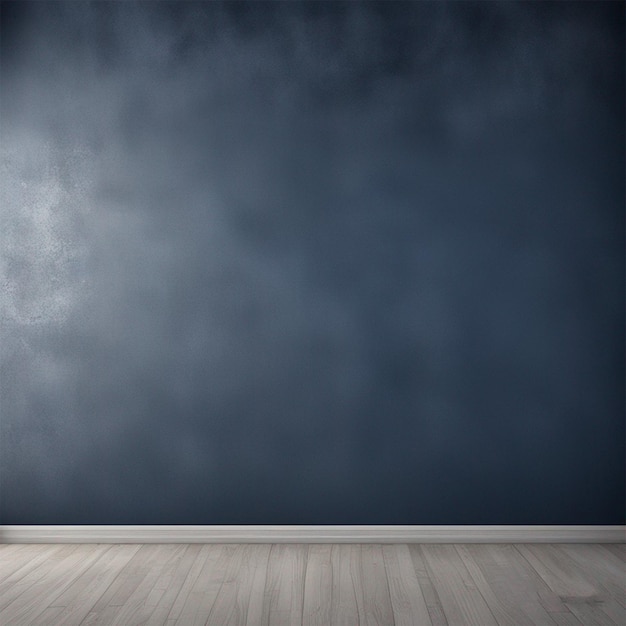 dark blue wall with smoke smog spotlight background ai generated