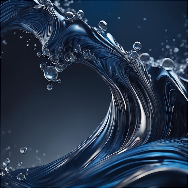 Dark Blue Wave Abstract Background