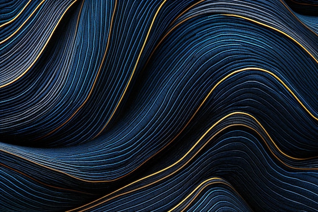 Photo dark blue wavy lines background