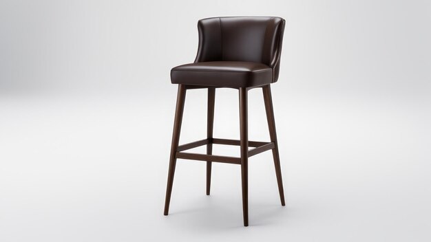 темно-коричневый барный стул, изолированный на белом фоне