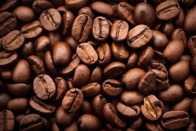 Dark brown coffee beans Seed cafe texture Generate Ai