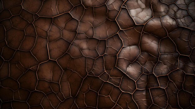 Dark Brown Cracked Leather Texture Background