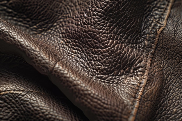dark brown leather texture closeup can be used as background leather texture