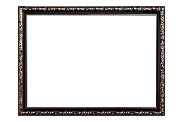 dark brown with golden pattern frame for photo, certificate isolated