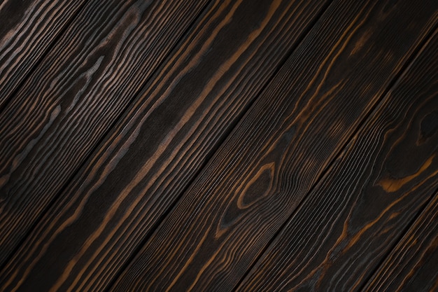 Photo dark brown wooden planks, diagonal texture. rustic backdrop. pattern of natural carpentry floor