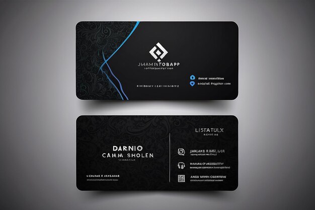 Photo dark business card design illustration