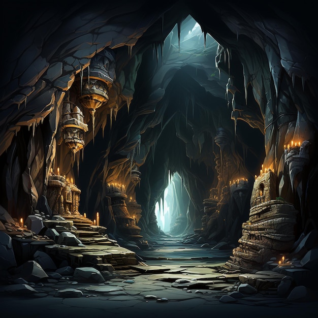 Dark Cave Game Assets