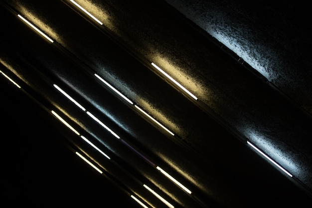 Dark ceiling texture with strips of light