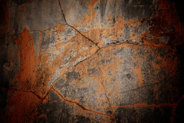 Текстура темной цементной стены для фона старых стен, полных царапин и пятен