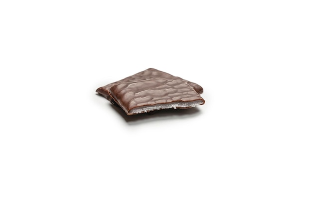 Dark chocolate candies isolated on a white background