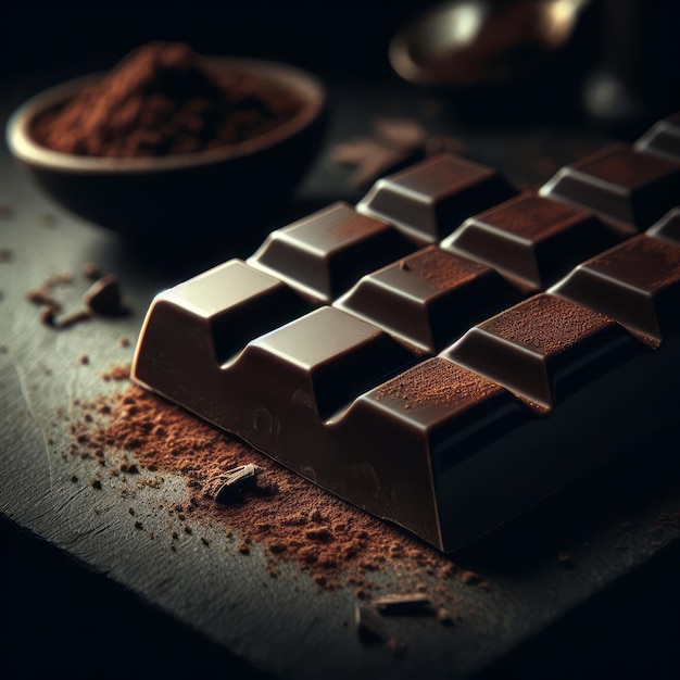 Dark chocolate on dark background