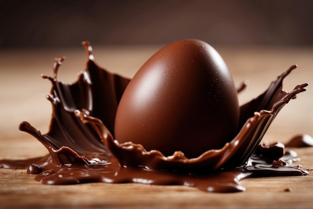 Dark chocolate Easter egg AI generated