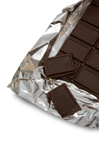 Cioccolato fondente in un foglio