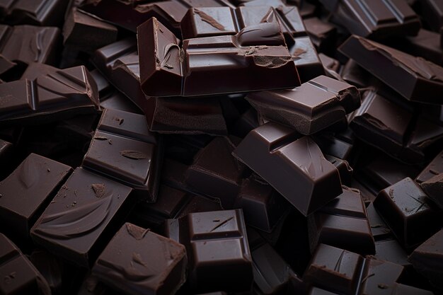 Photo dark chocolate pieces temptation