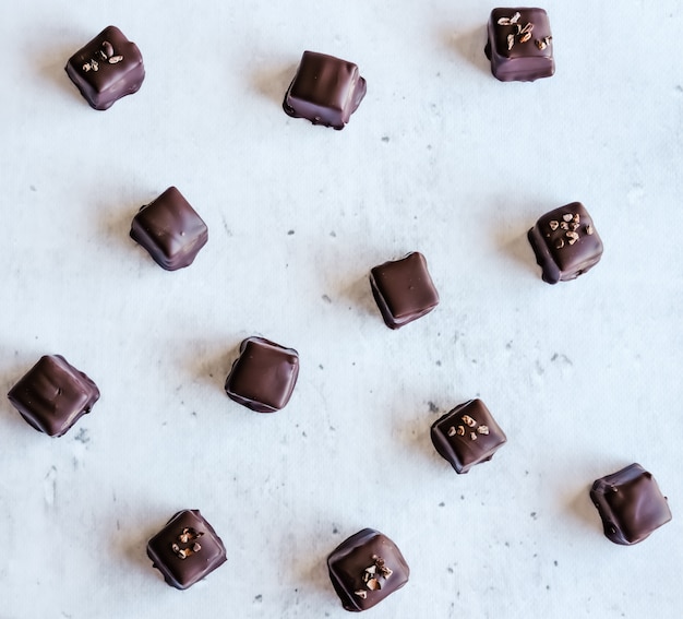 Dark chocolate pralines.