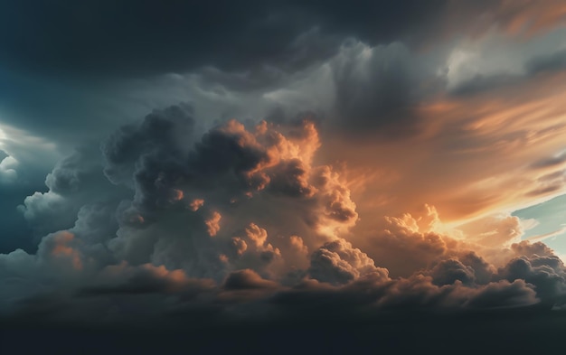 Photo a dark cloud with a sunburst in the sky