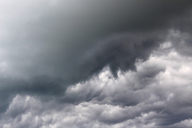 Dark clouds before the rain covered the whole sky