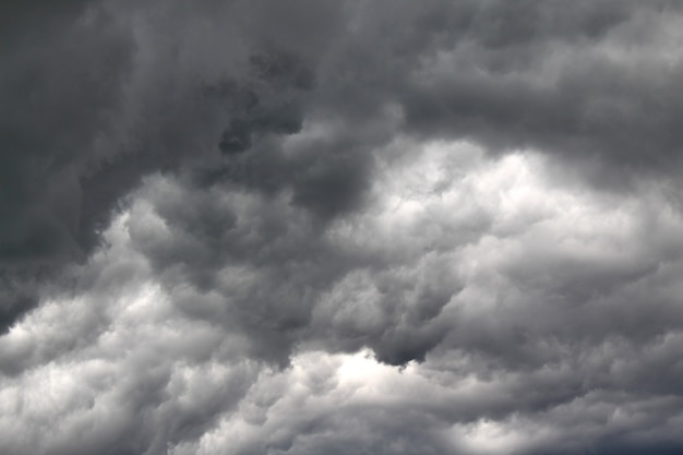 Dark clouds before the rain covered the whole sky