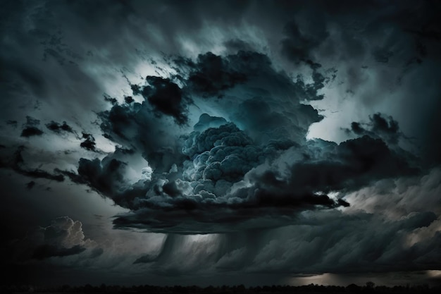 雷雨の前に遠くに暗い雲