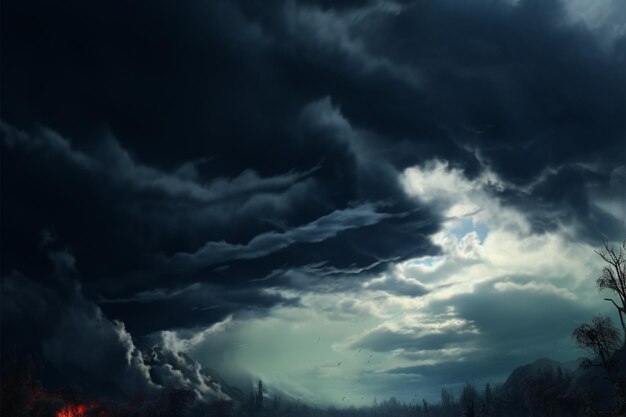 먹구름과 폭풍우가 얽혀 드라마틱한 변신을 이룬다