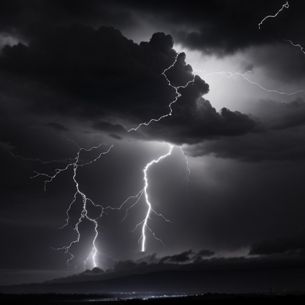 dark clouds with lots of lightning and thunder