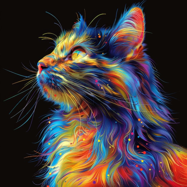 dark color illustration cat designdark color illustration cat design