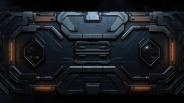 Dark color Scifi design external panels abstract