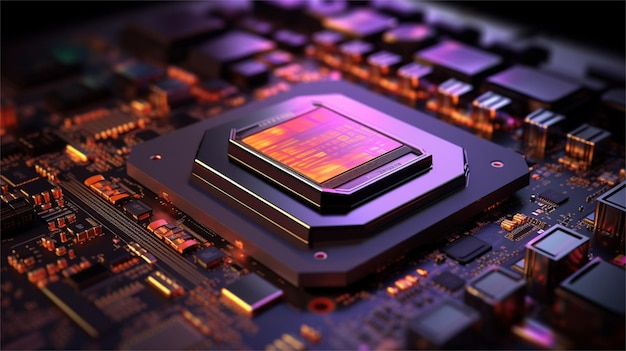 Dark and Colorful Processor Technology Wallpaper