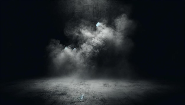 Photo dark concrete floor texture with mist or fog background