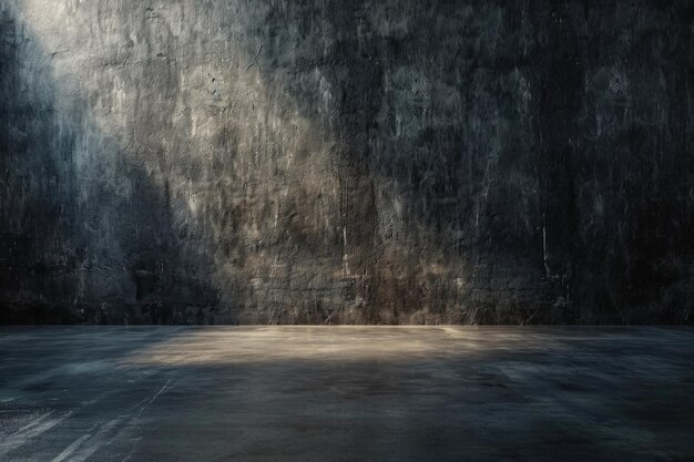 dark concrete wall and floor background three dimensional room for mock up or product display