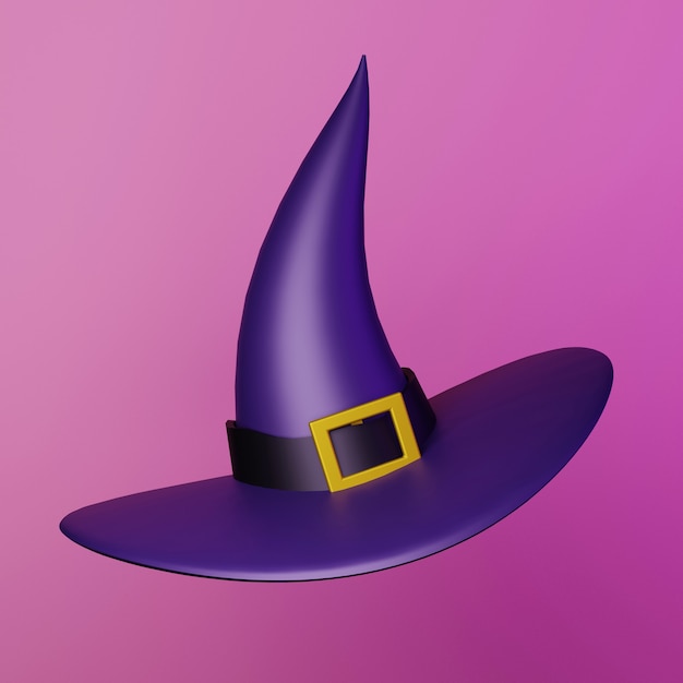 Photo dark cone witch hat for halloween 3d illustration