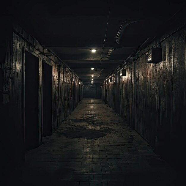 Dark corridor in building Generative AI