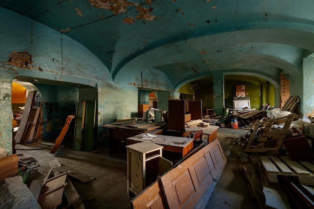 Dark and creepy dirty abandoned underground basement