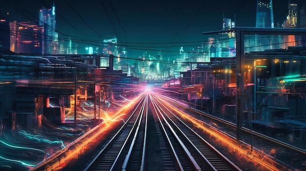 A dark digital city on high speed rail tracks