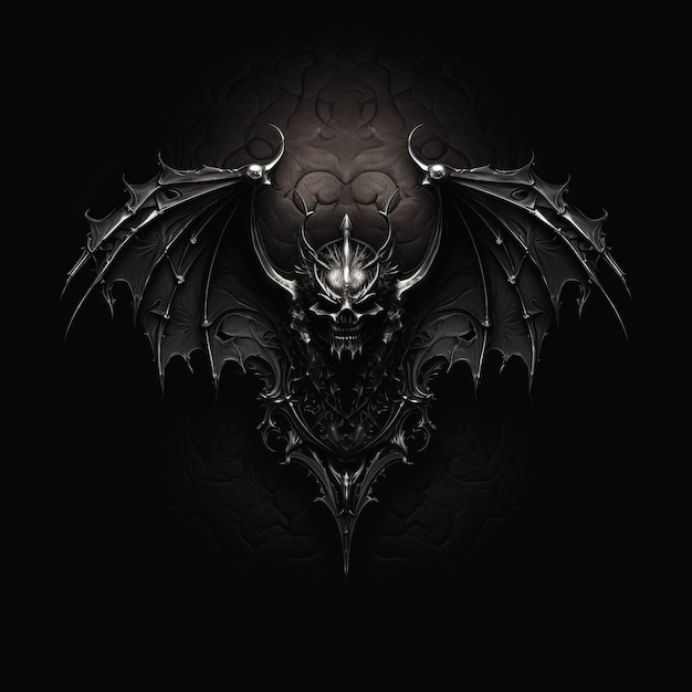 Dark And Edgy Gothic Logo Design With Dragon Wings And Bats