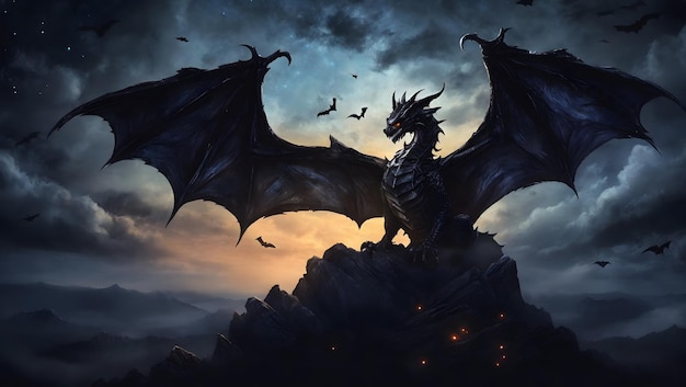 absurdres alternate_color dark_background dragon glowing highres