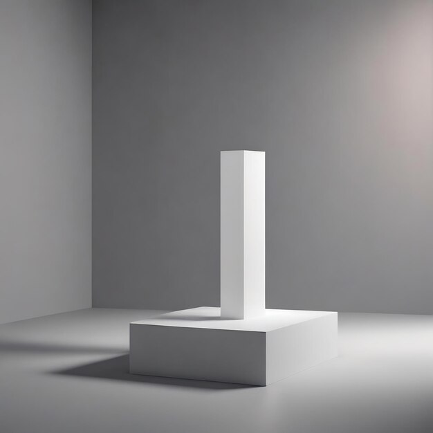 Photo dark empty pedestal with backlight minimalist empty podium stand display 3d render