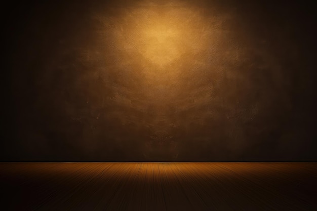 Dark empty wall with interesting golden sun glare Background