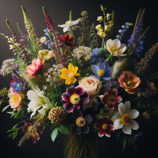 暗い花の背景 ヴィンテージの花