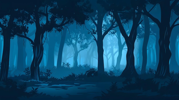 dark forest background illustration