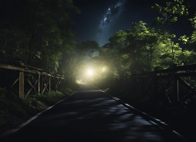 A dark forest path