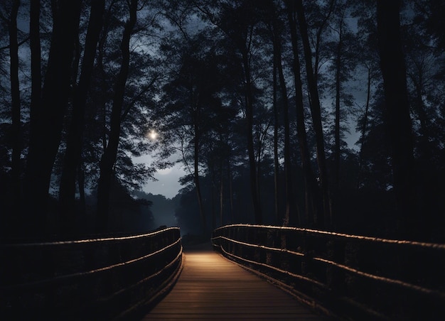 A dark forest path