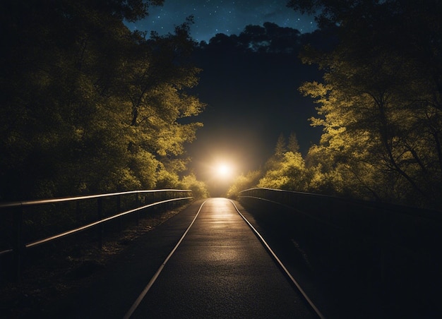 A dark forest path