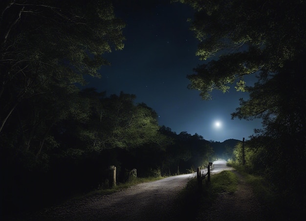 A dark forest path