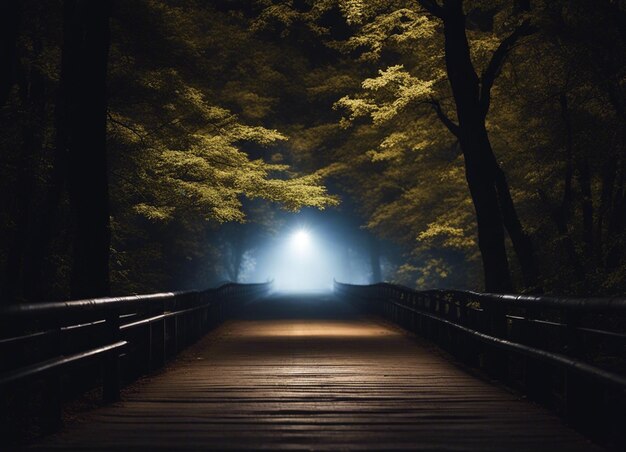 A dark forest path