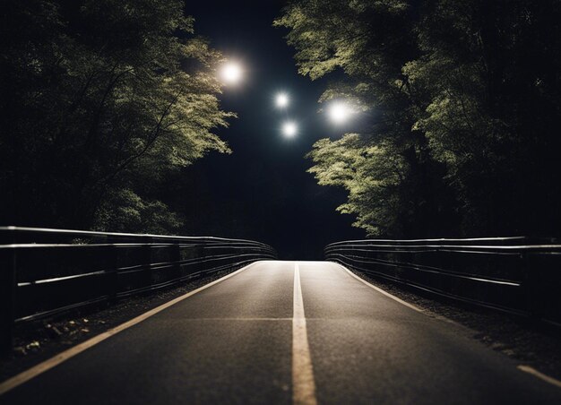 Photo a dark forest path